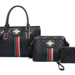 Black Bee Fashion 3-Piece Purse Set